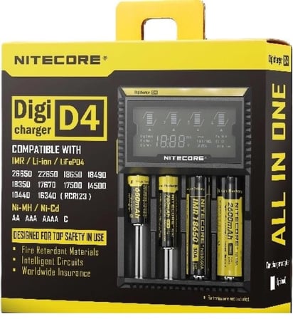 Nitecore D4 Digi Charger Li-Ion / Nı-Cd / Nı-Mh / Lifepo4 Dijital Pil Şarj Cihazı