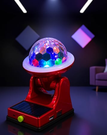 Güneş Enerjili 360° Rgb Led Projektör Lamba