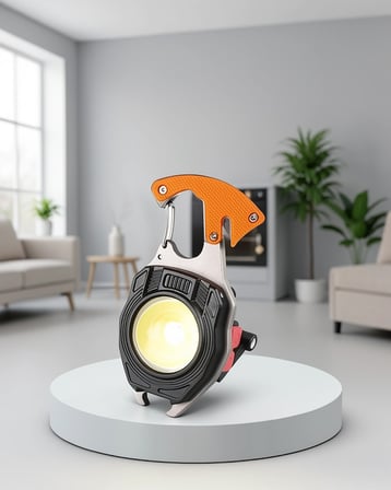 Mini Anahtarlık Fener - Güçlü Led Işıklı, Şarjlı, Düdüklü, Model