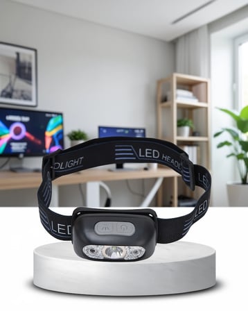 Şarjlı Led Kafa Lambası 4 Işık Modu