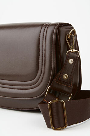 Kadın Acı Kahve 5 Bölmeli Astarlı Kapaklı Çıt Çıt Kapama El Kol ve Omuz Çantası 