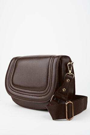 Kadın Acı Kahve 5 Bölmeli Astarlı Kapaklı Çıt Çıt Kapama El Kol ve Omuz Çantası 