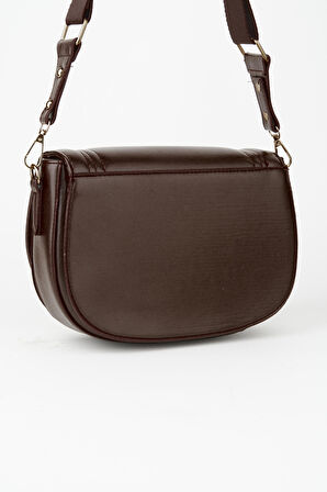 Kadın Acı Kahve 5 Bölmeli Astarlı Kapaklı Çıt Çıt Kapama El Kol ve Omuz Çantası 