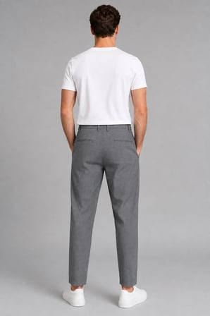 Dokulu Relaxed Fit Bağcıklı Pantolon 