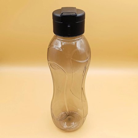 Tuffex 750 ml Siyah Su Matarası – Kapaklı Şeffaf Plastik Spor ve Okul Matarası