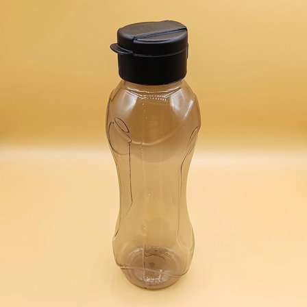 Tuffex 750 ml Siyah Su Matarası – Kapaklı Şeffaf Plastik Spor ve Okul Matarası