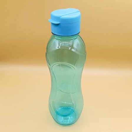Tuffex 750 ml Mavi Su Matarası – Kapaklı Şeffaf Plastik Spor ve Okul Matarası