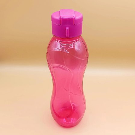 Tuffex 750 ml Pembe Su Matarası – Kapaklı Şeffaf Plastik Spor ve Okul Matarası