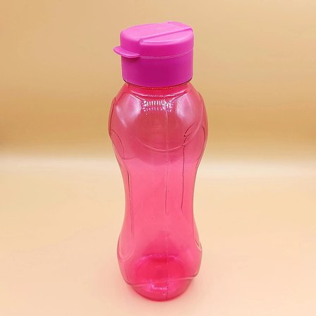 Tuffex 750 ml Pembe Su Matarası – Kapaklı Şeffaf Plastik Spor ve Okul Matarası