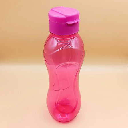 Tuffex 750 ml Pembe Su Matarası – Kapaklı Şeffaf Plastik Spor ve Okul Matarası