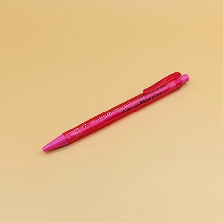 Faber-Castell Econ Pembe 0.7 mm Uçlu Kalem – Şeffaf Gövdeli Versatil Kalem