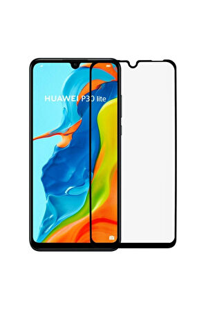 Huawei P30 Lite Siyah Seramik Nano Ekran Koruyucu Tam Kaplayan Kırılmaz Esnek Cam
