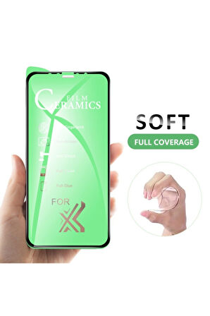 Xiaomi Redmi Note 9 Pro Uyumlu Siyah Seramik Nano Ekran Koruyucu Tam Kaplayan Kırılmaz Esnek Cam