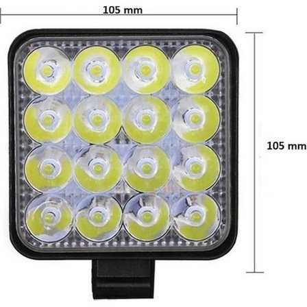Çalışma Lambası Kare 16 Led 12V 24V