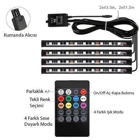 Carmind Müziğe Duyarlı Ayak Altı Led Aydınlatma