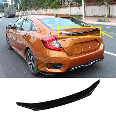 Honda Civic FC5 Uyumlu Bagaj Üstü Oem Anatomik Spoiler Piano Black