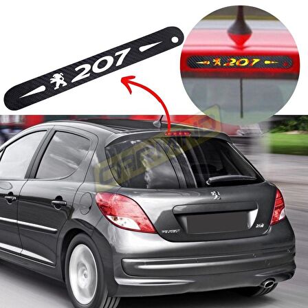 Peugeot 207 Karbon Arka Fren Stop Lambası Sticker