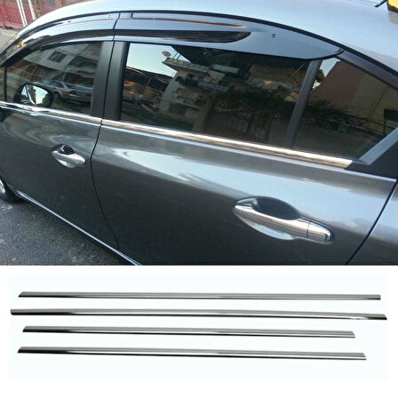 Honda Civic FB7 Uyumlu Krom Cam Çıtası 2012-2016 (4 Parça)