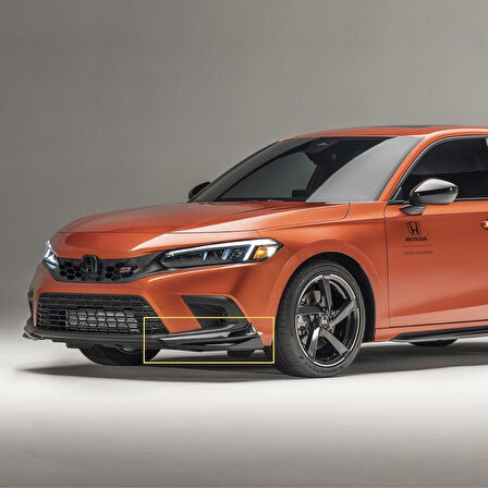 Honda Civic Fe1 Uyumlu Ön Tampon Aero Flap Piano Black 2022-