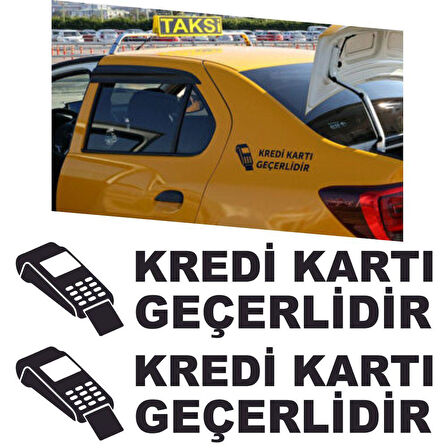Ticari Taksi Kredi Kartı Geçerlidir Sticker (2 Adet)