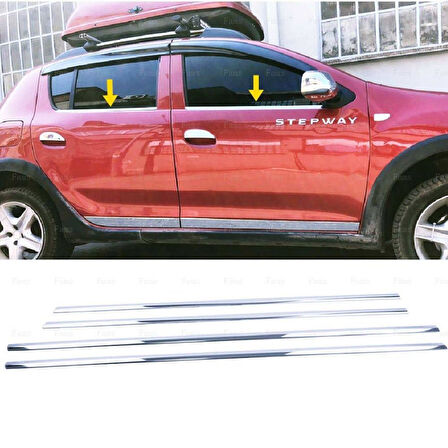 Dacia Sandero Stepway Krom Cam Çıtası 2013-2020 (4 Parça)
