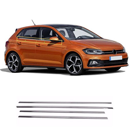 Volkswagen Polo Krom Cam Çıtası 2017 Sonrası (4 Parça)