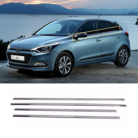 Hyundai İ20 Krom Cam Çıtası 2015-2020 (4 Parça)