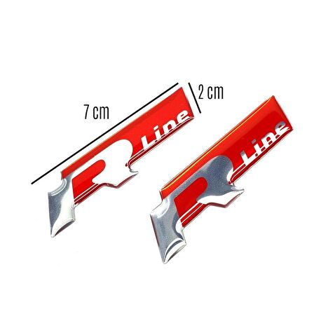 Vw R Line Yan Çamurluk Bagaj Damla Logo Sticker Kırmızı