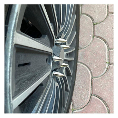 Carmind Mermi Sivri Bijon Kapağı Krom Renk 17mm
