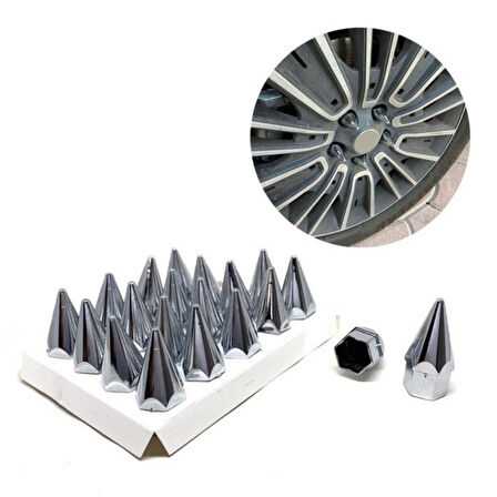 Carmind Mermi Sivri Bijon Kapağı Krom Renk 19mm