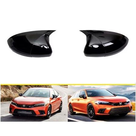 Honda Civic FE1 Uyumlu Batman Yarasa Ayna Kapağı Piano Black