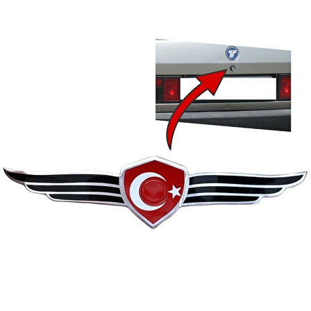 Tofaş Bagaj Düğmesi Kanat Sticker Türk Bayrağı