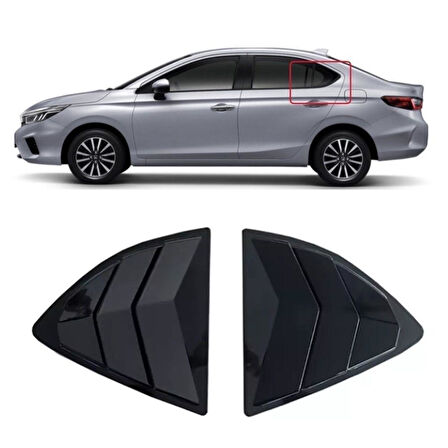 Honda City Uyumlu Kelebek Cam Kaplama Vizörü Piano Black 2021-