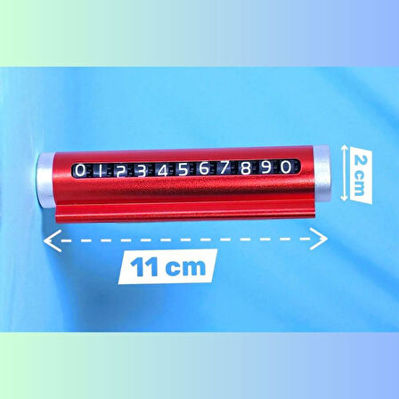 Carmind Alüminyum Araç Numaratör Çevirmeli Park-Tel Kırmızı