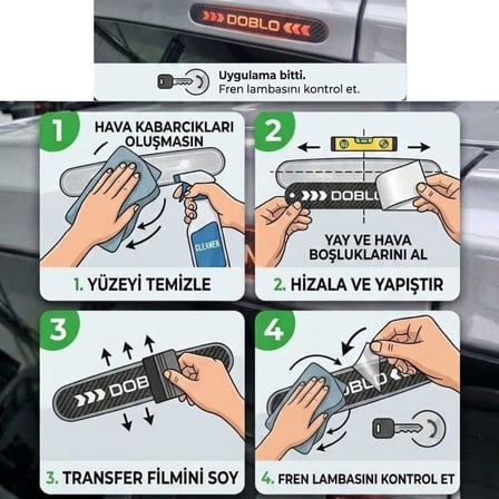 Fiat Doblo Karbon Arka Fren Stop Lambası Sticker 2023-2026