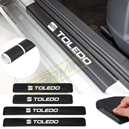 Seat Toledo Karbon Kapı Eşiği Oto Sticker 4 Adet