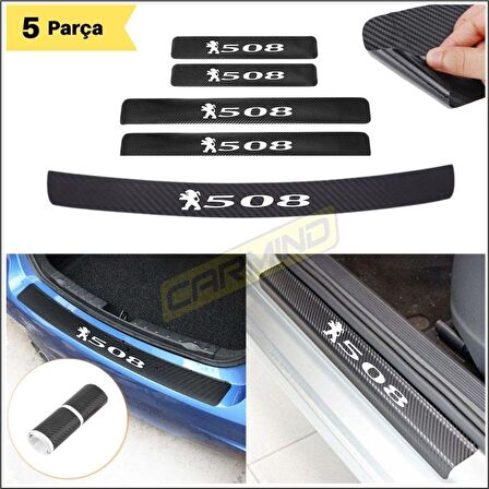 Peugeot 508 Bagaj ve Kapı Eşiği Karbon Sticker Set