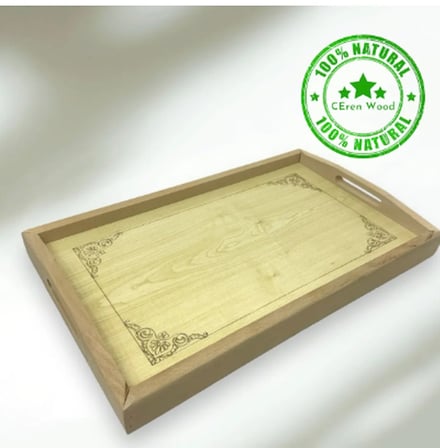 Aşk Kahvaltı Tepsisi Handmade El Yapımı Tahta Ahşap
