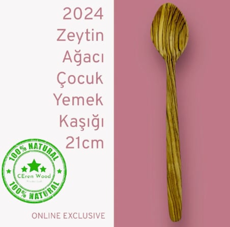 Doğal Zeytin Ağacı Çocuk Yemek Kaşığı Dondurma Kaşığı Tahta Ahşap Kaşık El Yapımı