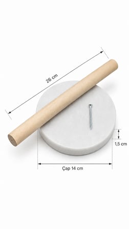 CEren WOODEN Mermer Ahşap Rulo Peçetelik Kağıt Havluluk