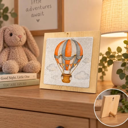Ceren Wooden Sıcak Hava Balonu Dekoratif Obje Ahşap Mermer 12.5 cm