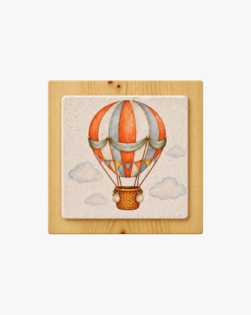 Ceren Wooden Sıcak Hava Balonu Dekoratif Obje Ahşap Mermer 12.5 cm