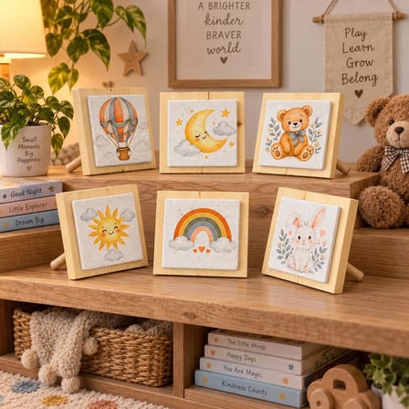 Ceren Wooden set 6’lı Dekoratif Obje Ahşap Mermer 12.5 cm