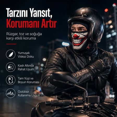 Unisex Palyaço Baskılı Balaklava Maske 1 Adet Tek Beden Viskoz Kask İçi Outdoor Motosiklet Maskesi —