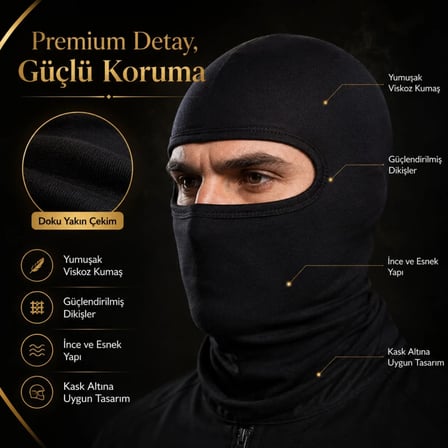Unisex Düz Siyah Balaklava 1 Adet Tek Beden Viskoz Kask İçi Motosiklet Outdoor Maske — RENK: SİYAH, 