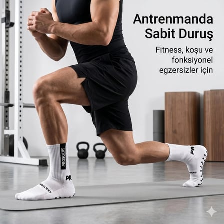 Wak Kaydırmaz Spor Çorabı Beyaz | Nefes Alan, Bilek Destekli, Güçlü Tutuşlu Performans Çorabı
