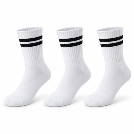 WomanAndKids Beyaz Siyah Çizgili 3'lü Set Çorap 39-42 Numara