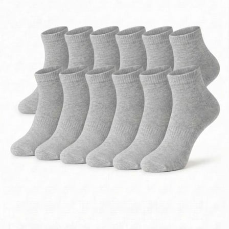 Wak Erkek Bambu Patik Çorap 12’li Paket, Siyah Beyaz Gri, Nefes Alan Nem Emici Yumuşak Günlük Spor Bilek Çorabı