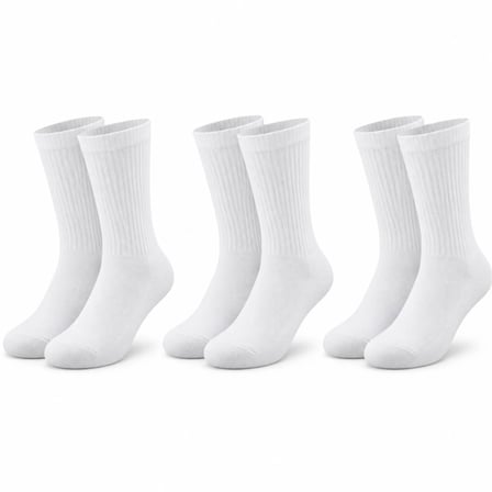 Wak Unisex Beyaz Soket Çorap 3'lü Set %80 Pamuk Dikişsiz Burun Takviyeli Esnek Günlük Spor Çorabı Konfor