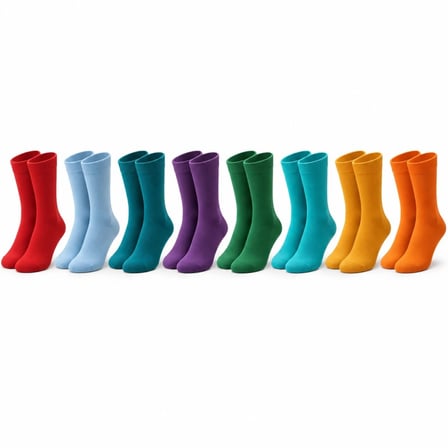 Wak Unisex Renkli Çorap 8'li Set Günlük Rahat Esnek Uzun Soket Çorap Canlı Renkler Yumuşak Konforlu Seti